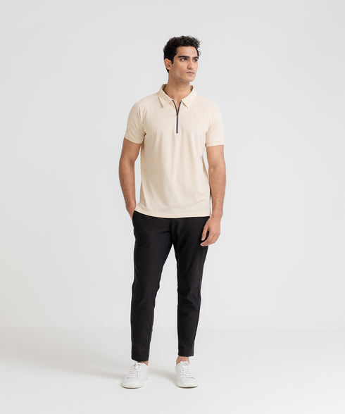 Men's Zipper Polo Shirt
